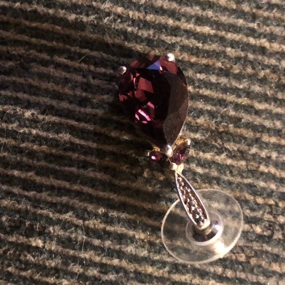 Vintage sapphire sterling silver earrings - Picture 4 of 4